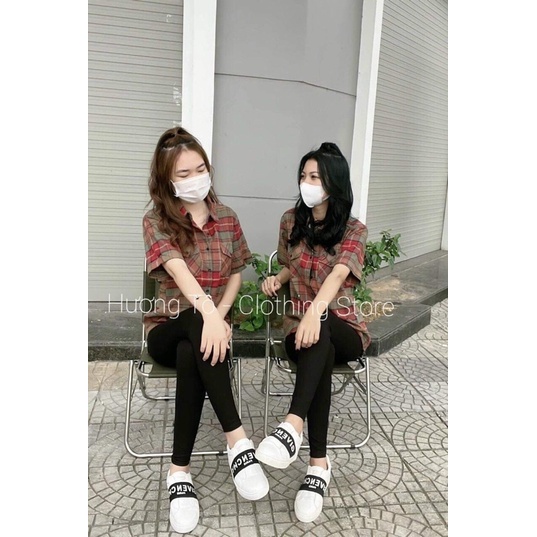 Áo sơ mi kẻ 2 túi ngực