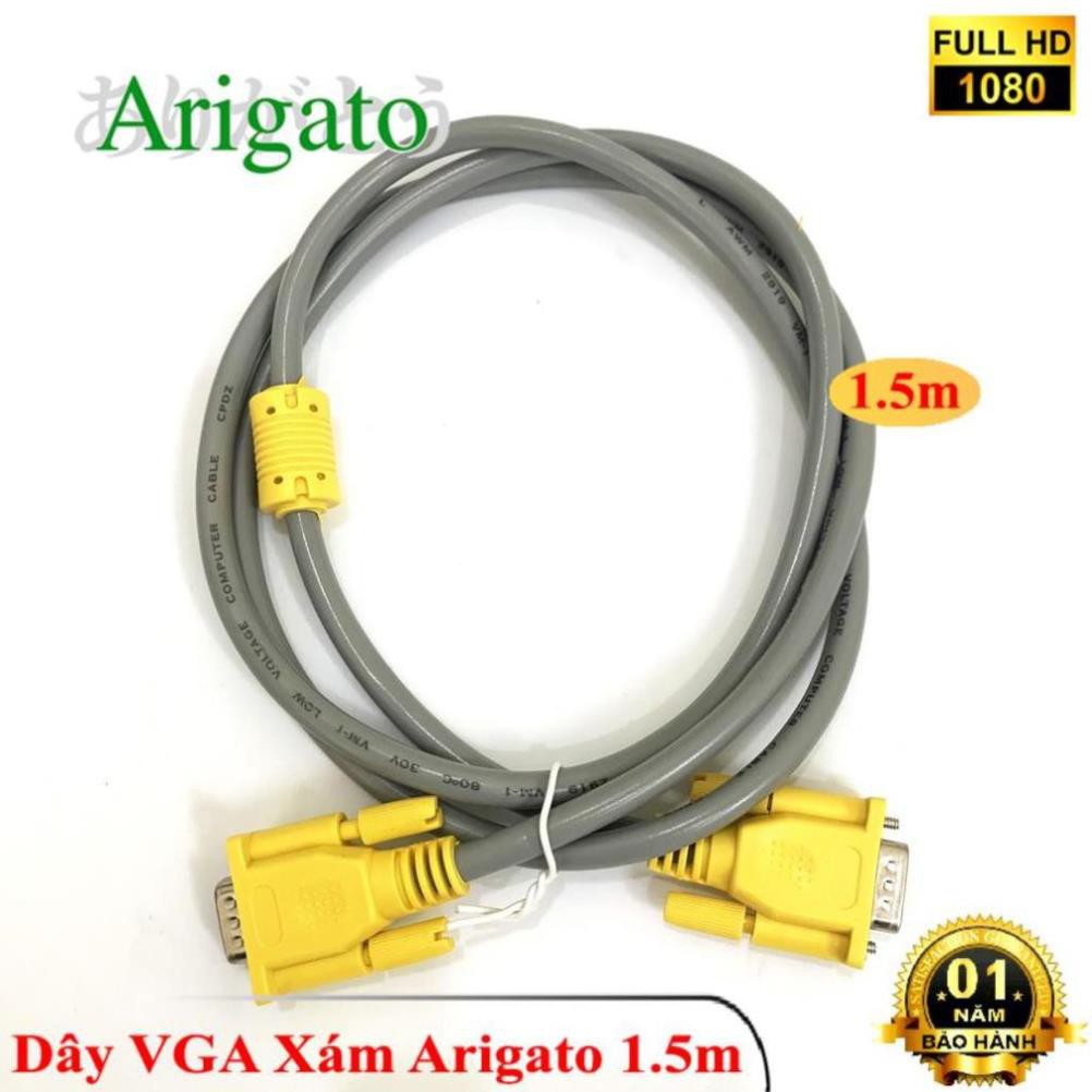 Dây VGA 1.5m Xám Arigato ARIGATO ĐẢM BẢO CHẤT LƯỢNG