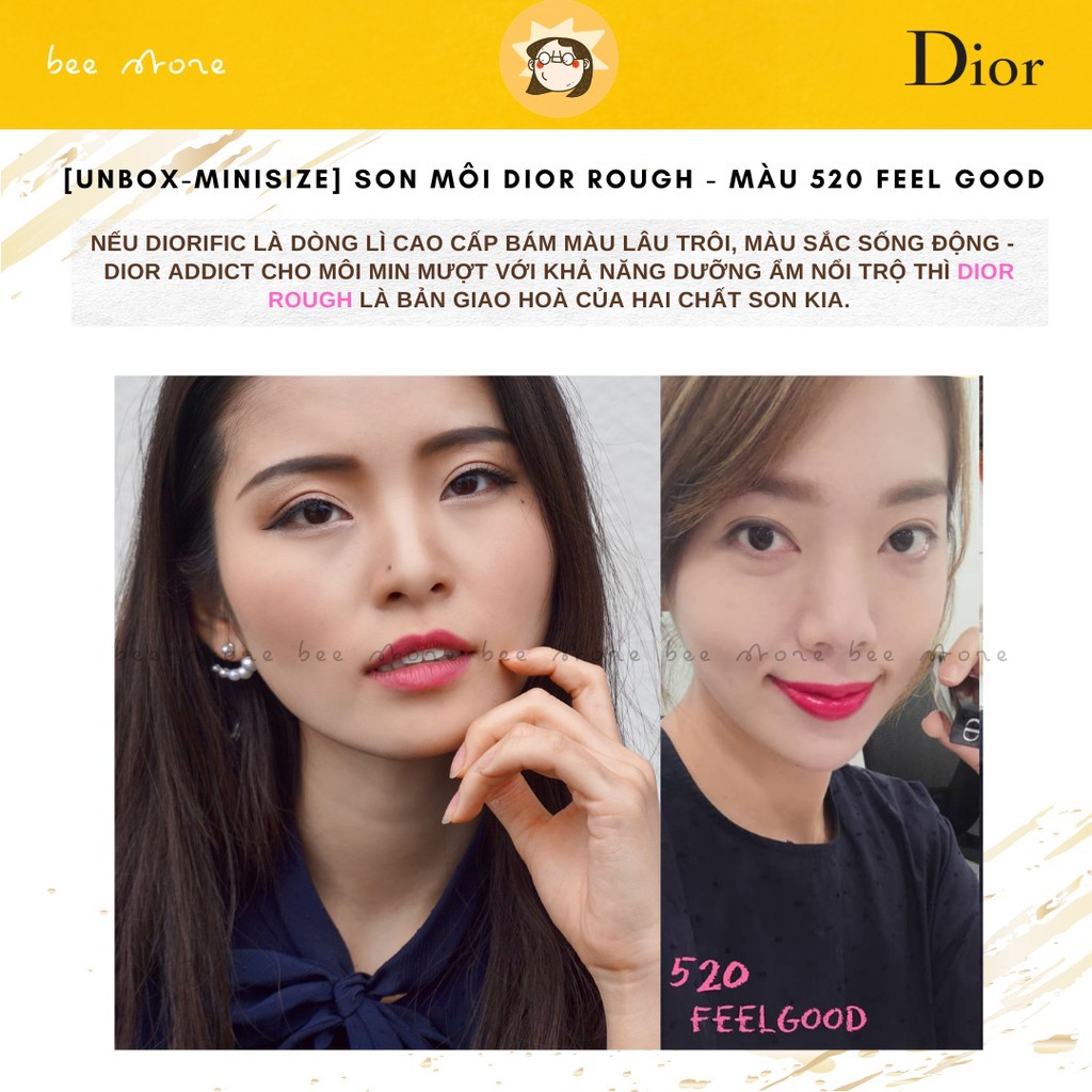 [Unbox- Minisize] Son môi DIOR ROUGH - Màu 520 Feel Good Son Dior