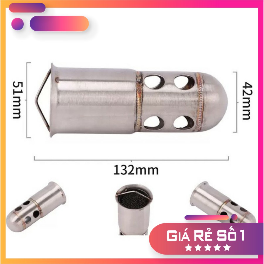 Tiêu Pô Đút Trong Màng Lọc Tổ Ong Xịn Inox 304 Họng 51mm
