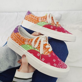 Giày Thể Thao Nữ Vansny Thổ Cẩm Phối Màu Tươi Sáng Cá Tính,  Bản Trung Quốc