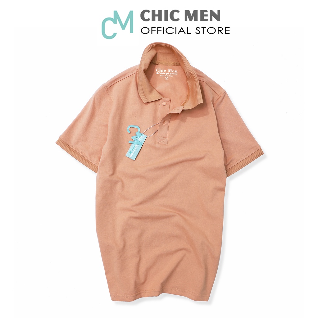 Áo POLO nam cổ bẻ BASIC, form regular, vải cá sấu CVC, phong cách, màu Nâu - CHICMEN