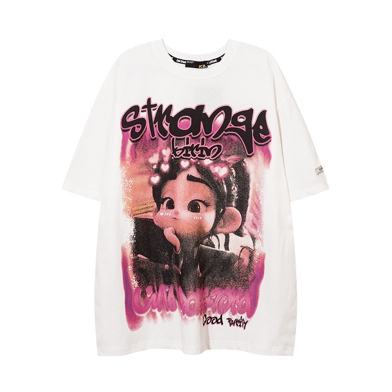 Áo thun tay lỡ chính hãng chất cotton thoáng mát, kiểu dáng oversize dài rộng - Vanellope tee