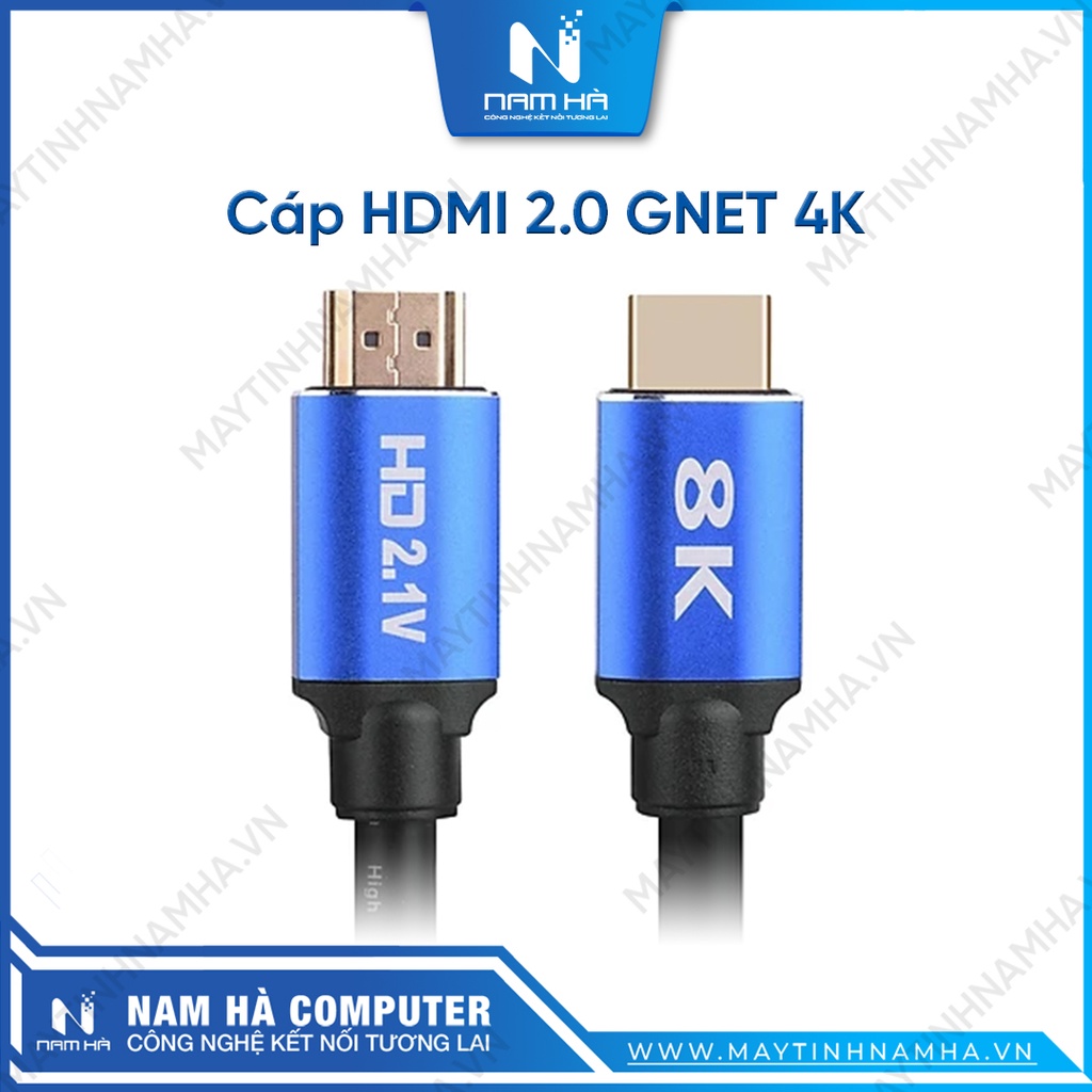 Cáp HDMI 2.0 Tròn Dẻo Hỗ Trợ 4K GNET 3M 5M 10M 15M Chính Hãng