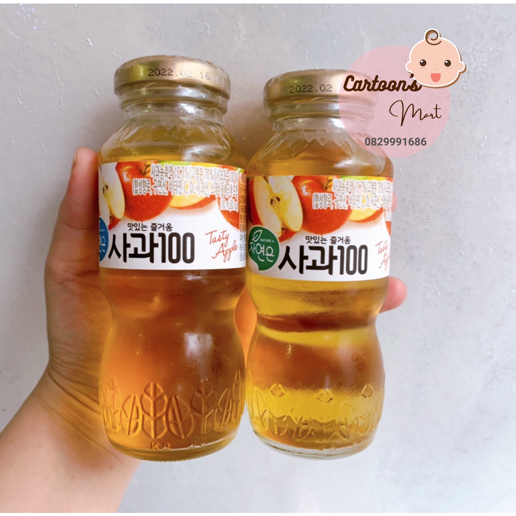 Nước Giải Khát WoongJin Nước Táo Chai 180 ML - Nhập Khẩu Hàn Quốc