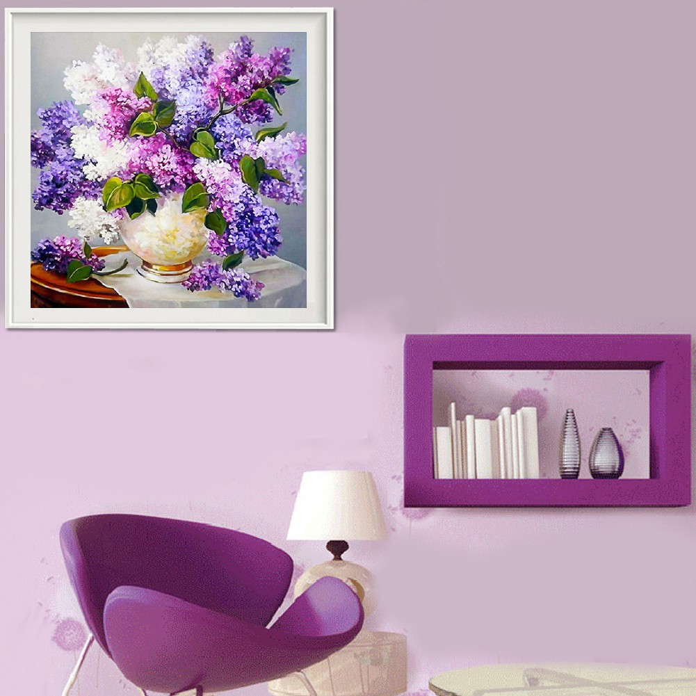 Bộ tự làm tranh đính đá 5D họa tiết hình lọ hoa độc đáo DIY treo trang trí | BigBuy360 - bigbuy360.vn