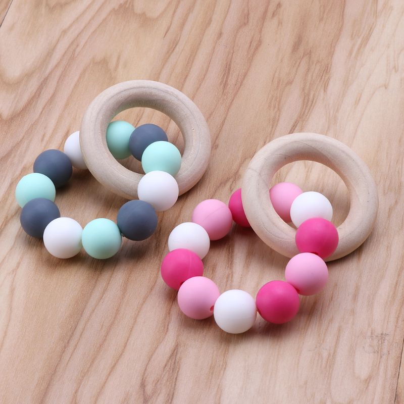 Vòng Tay Chuỗi Hạt Silicone Màu Sắc Tươi Sáng Cho Bé