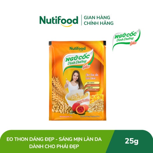 Thùng 14 gói Ngũ Cốc Dinh Dưỡng Nguyên Cám Vị Gấc NutiFood Bịch 500g