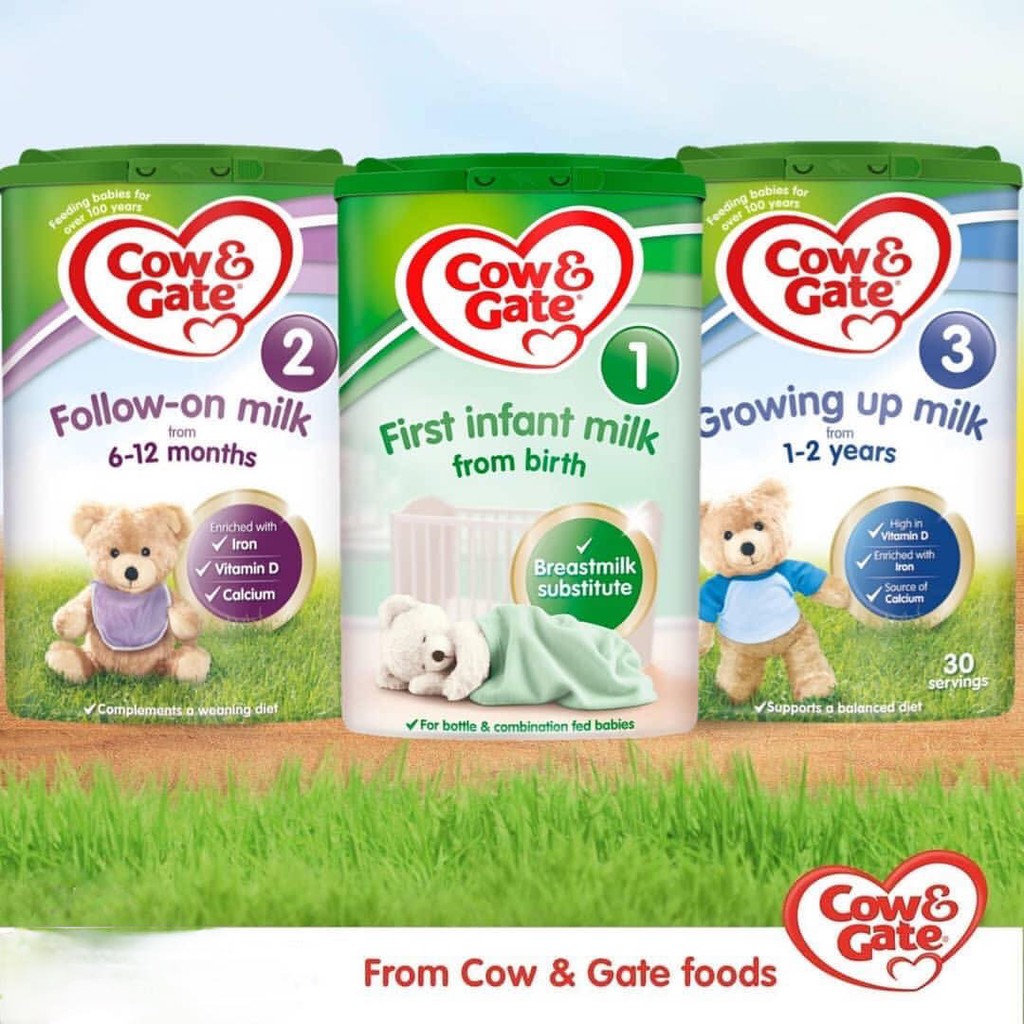 Sữa bột Cow and Gate số 1 2 3 cho bé tăng cân tốt phát triển toàn diện lon 800g