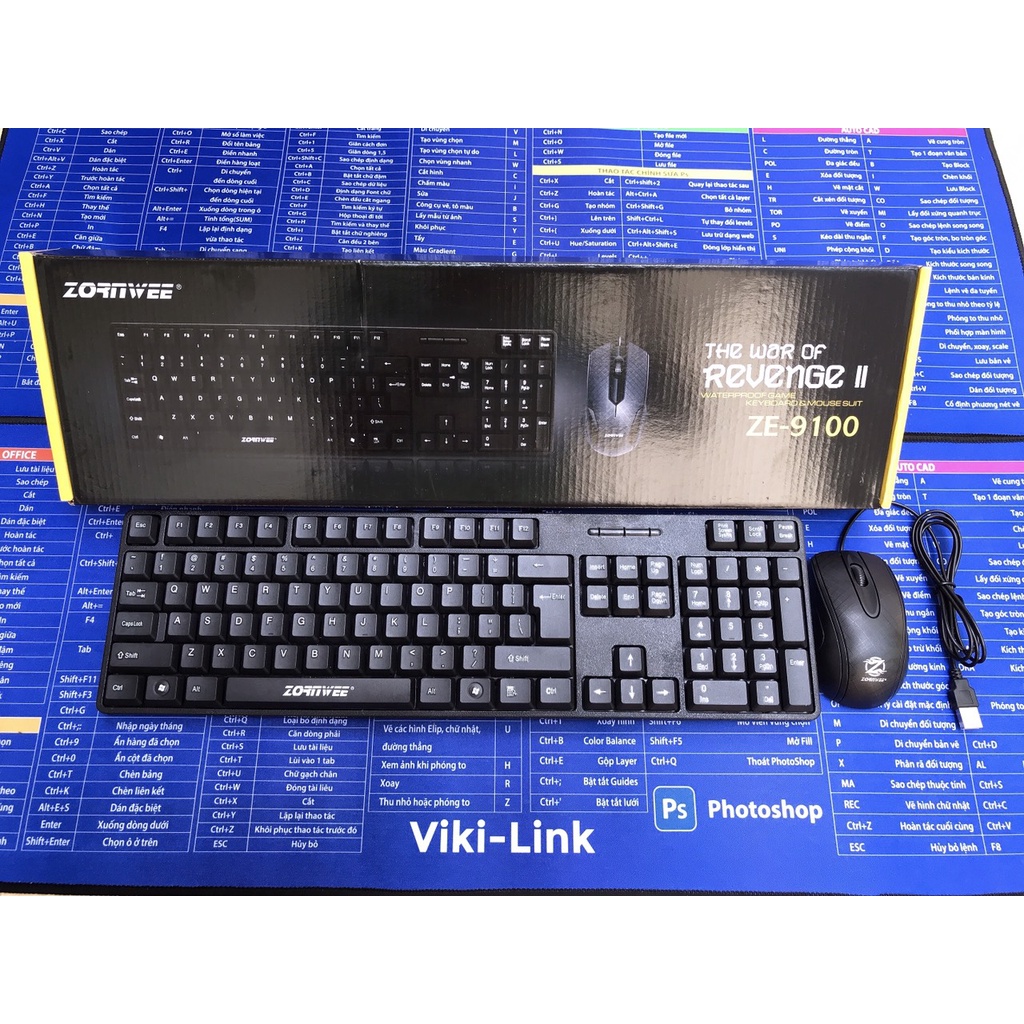 Bộ Bàn Phím Chuột Máy Tính Để Bàn PC Máy Đồng Bộ Văn Phòng Có Dây ZORNWEE ZE-9100 giá rẻ, bền đẹp