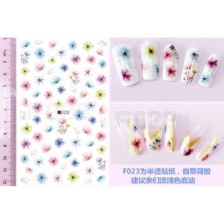 sticker hoa 3D dán móng các loại hoa