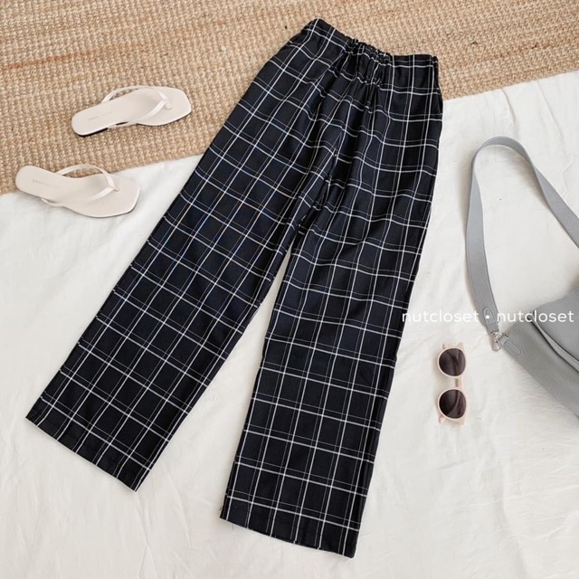 [Mã WASTMAY giảm 15% tối đa 30K đơn 150K] Quần kẻ ống xuông cạp chun 3 màu | BigBuy360 - bigbuy360.vn