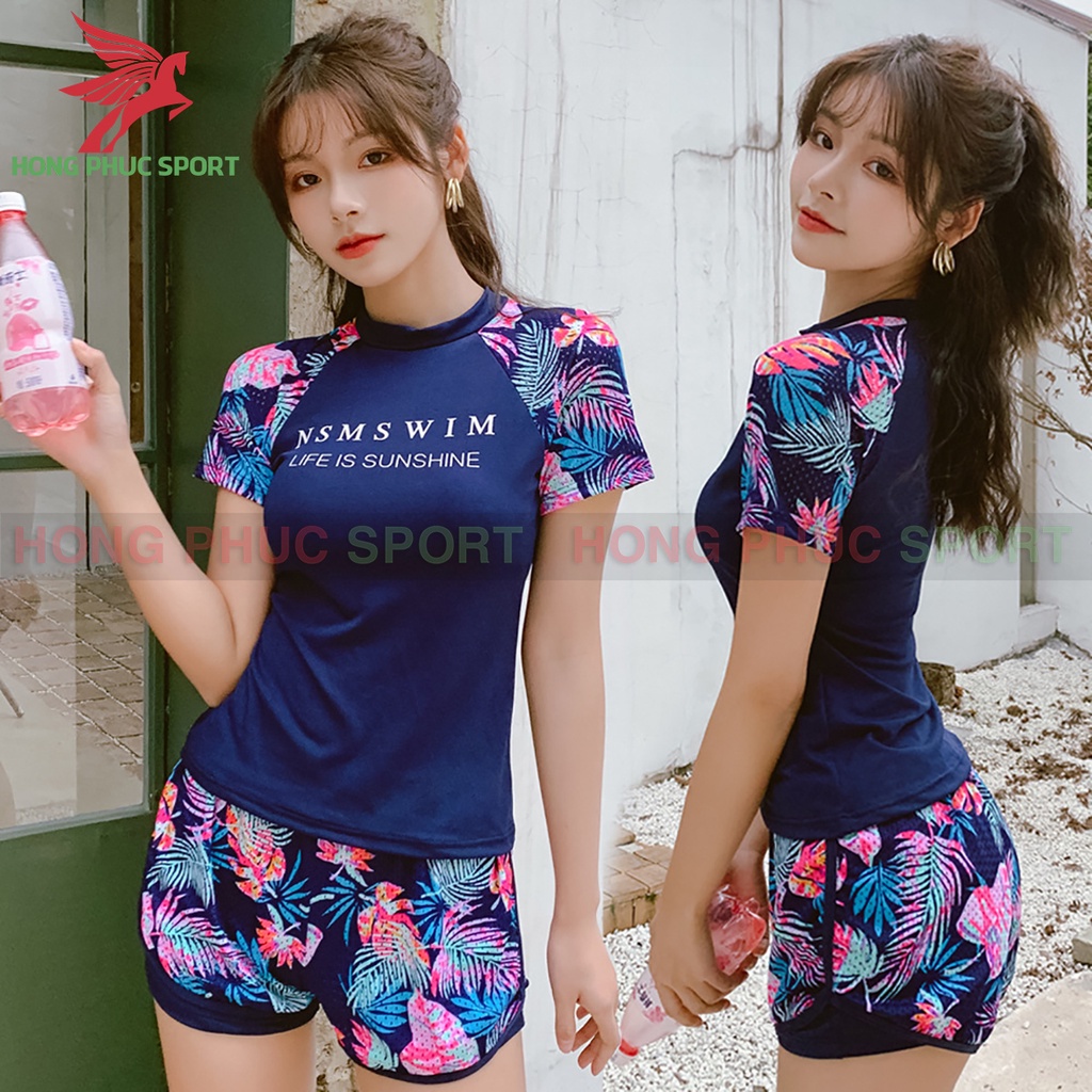 Đồ bơi nữ, áo tắm dài tay liền thân một mảnh có khóa kéo hàng cao cấp