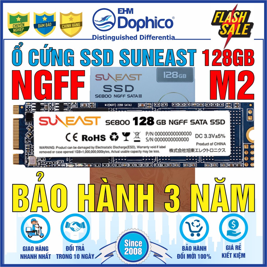 Ổ cứng SSD M2 SATAIII SunEast 128GB nội địa Nhật Bản – CHÍNH HÃNG – Bảo hành 3 năm