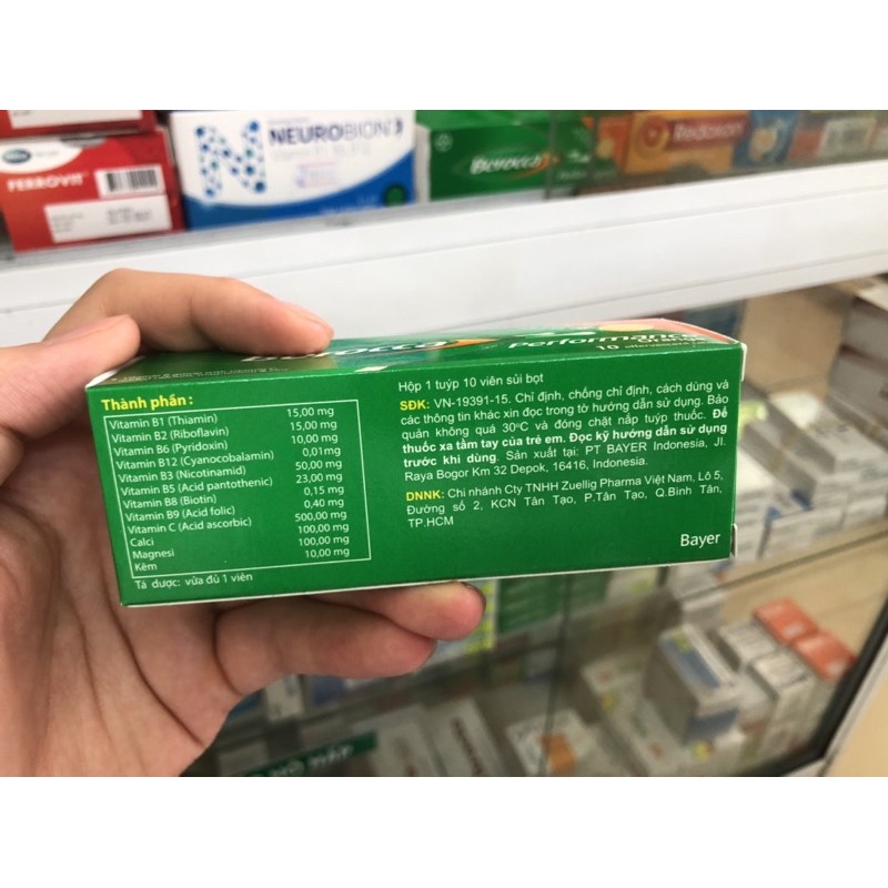 Viên Sủi Bổ Sung Vitamin Và Khoáng Chất Berocca Hương Cam + Xoài (Tuýp 10 viên)