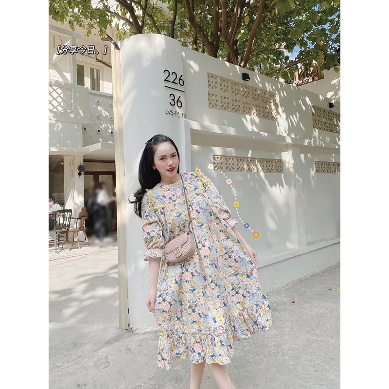 [Mã WASKT304 giảm 15% tối đa 30K đơn 99K] Đầm hoa dáng suông đuôi cá chất thô mềm mát🌸 5 màu ảnh thật