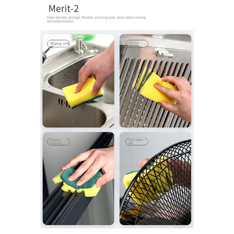 Làm sạch miếng bọt biển nhà bếp miếng bọt biển rửa chén lau nhà miếng bọt biển vuông khối vuông việc nhà làm sạch miếng