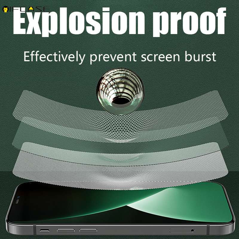 Kính cường lực dán keo bảo vệ toàn màn hình thích hợp cho iPhone 12 Mini 12 11 Pro Max XS Max XR X 7 8 6 6s Plus