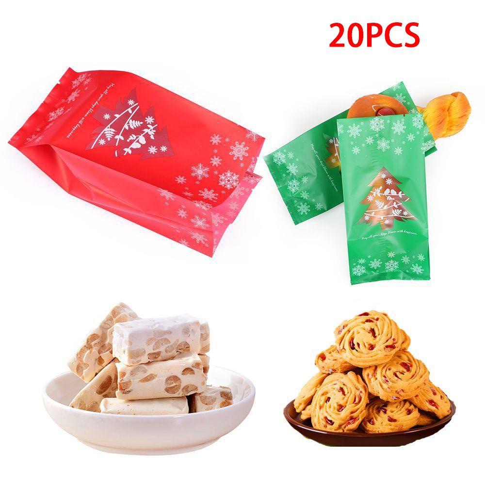 Bộ 20 Túi Nhựa Đựng Bánh Quy Họa Tiết Bông Tuyết Giáng Sinh
