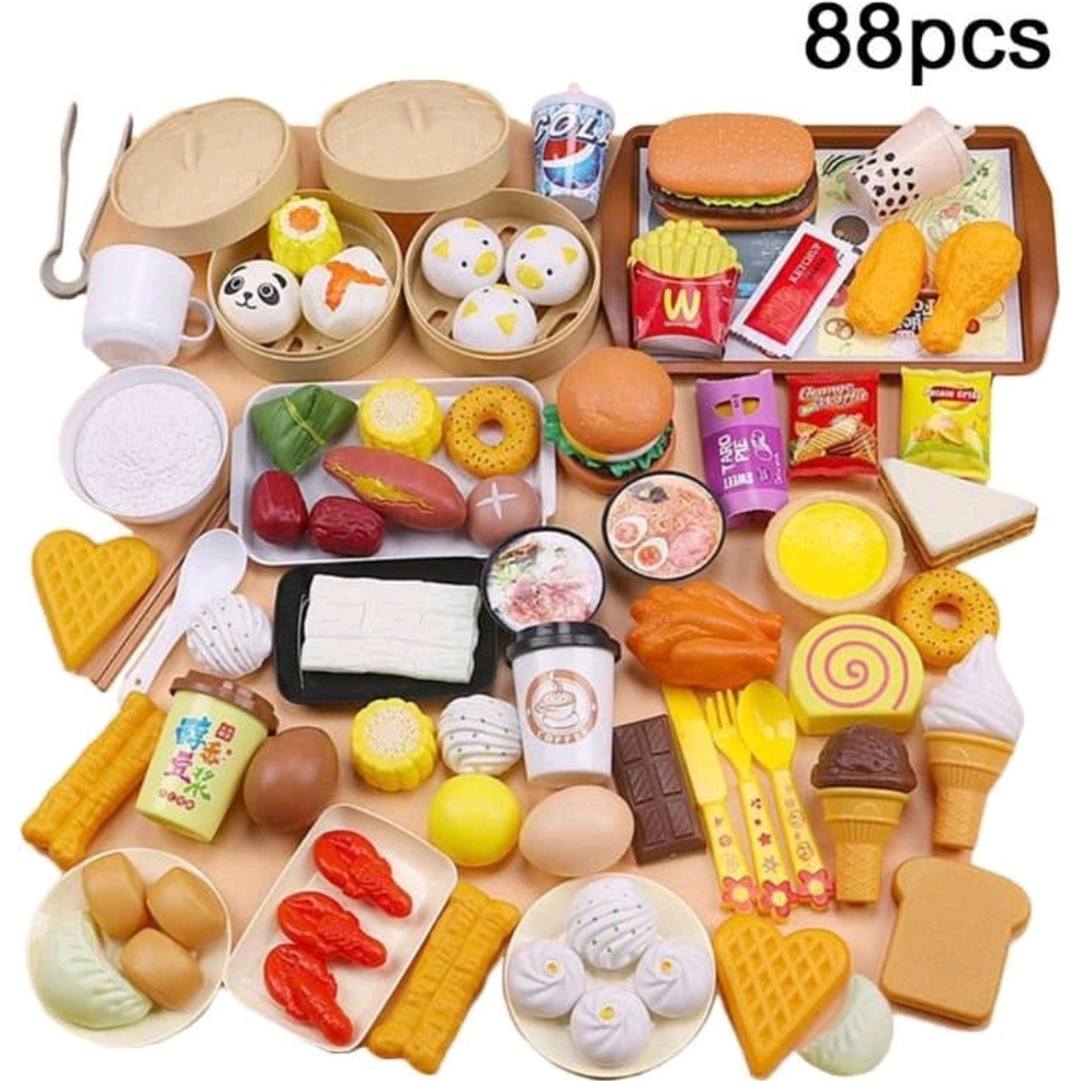 Bộ Đồ Chơi Nấu Ăn 88 Chi Tiết Cho Bé, đồ chơi các món ăn hot nhất 2021