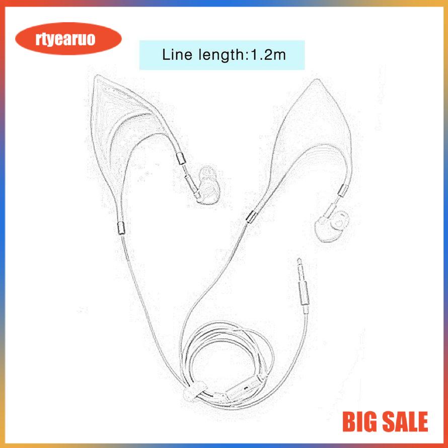 Cute Elf Shape Earphone Noise Reduction In-ears Universal Wired Ear Cup