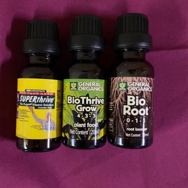 Bộ 3 Super thrive, bioroot, Bio thrive- lọ 20ml chuyên chăm sóc cho lan