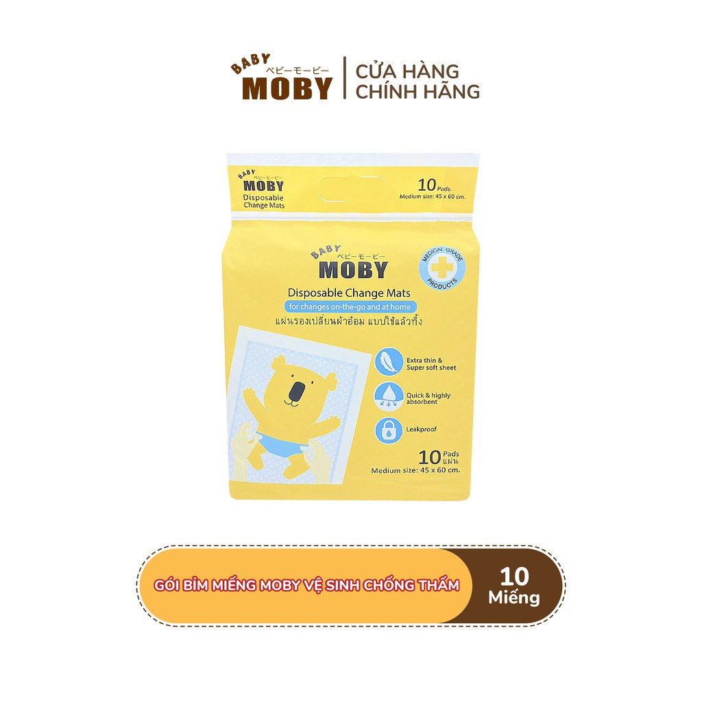 Miếng lót sơ sinh Moby vệ sinh chống thấm (11 miếng/gói)