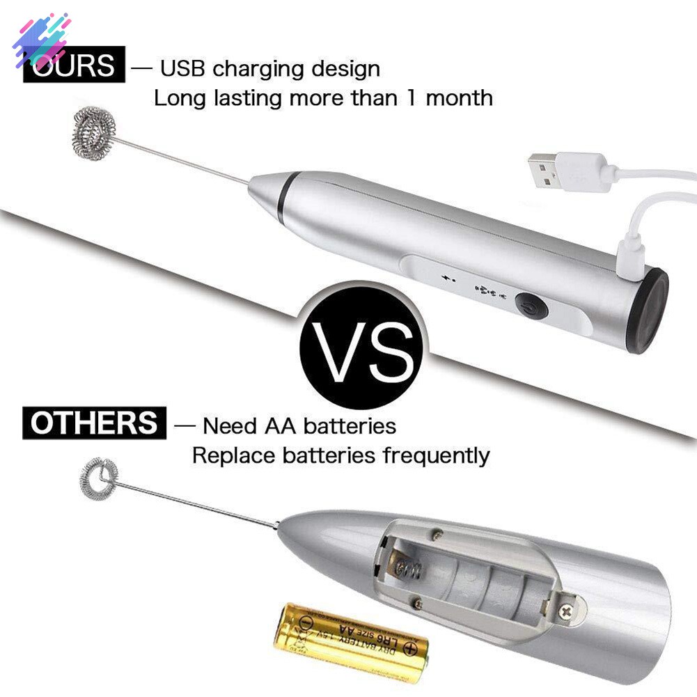 Thiết bị khuấy tạo bọt sữa thiết kế cầm tay sạc pin USB dùng để pha chế cà phê