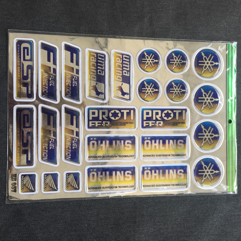 [GIÁ GỐC] BỘ TEM NỔI 7 MÀU CHO XE MÁY [LOGO VÀ CHỮ)