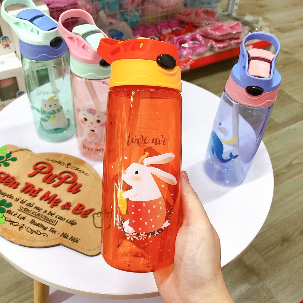 [HÀNG CAO CẤP] Bình Đựng Nước Có Ống Hút Cho Bé
