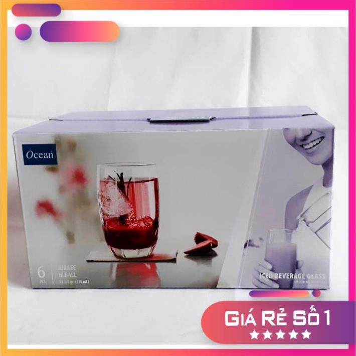 Bộ 6 Cốc Thủy Tinh Jubilee Hi Ball Ocean Thái Lan 355ml, Ly Thủy Tinh Chất Lượng Cao - B22711