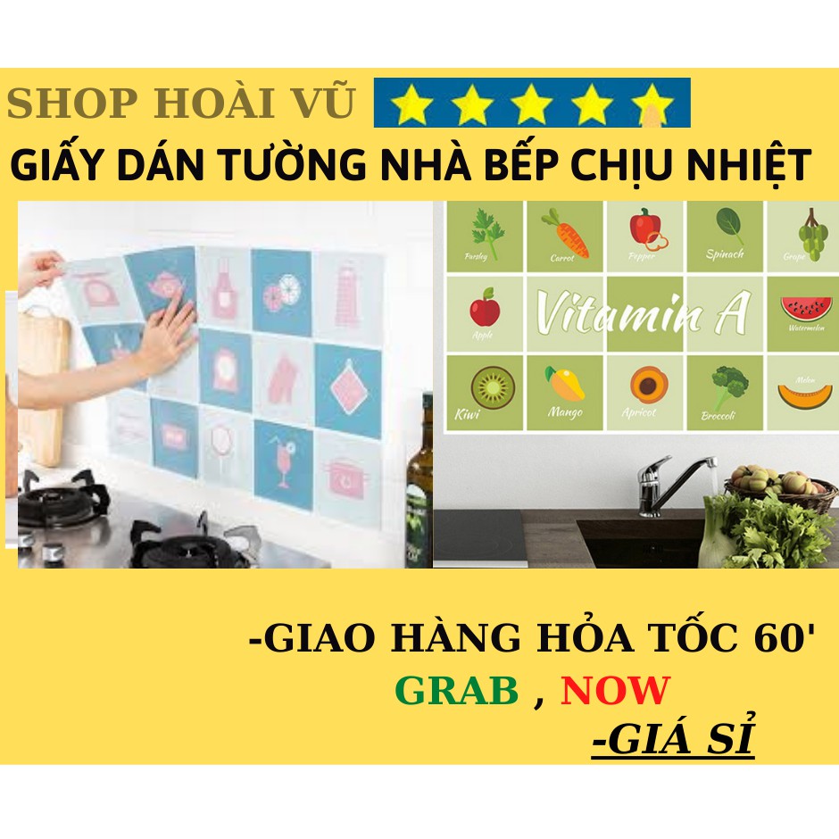 Giấy Dán Tường Nhà Bếp, Miếng Dán Bếp Chống Bắn Dầu Mỡ, Chịu Nhiệt Cao, Giúp Trang Trí Bếp Thêm Hiện Đại