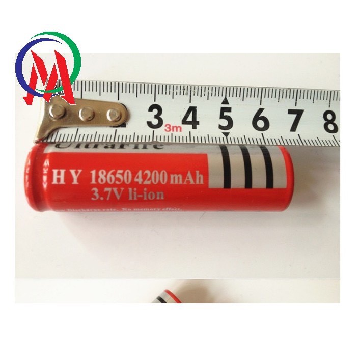 Pin sạc 3V7 - 4200mah màu đỏ loại 1 xịn dùng cho quạt và đèn pin