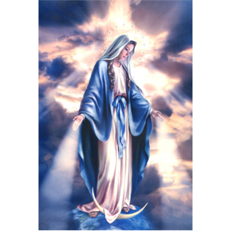 Poster Dán Tường Kích Thước 42X30CM Với Họa Tiết Hình Thiên Thần Và Đức Mẹ mary