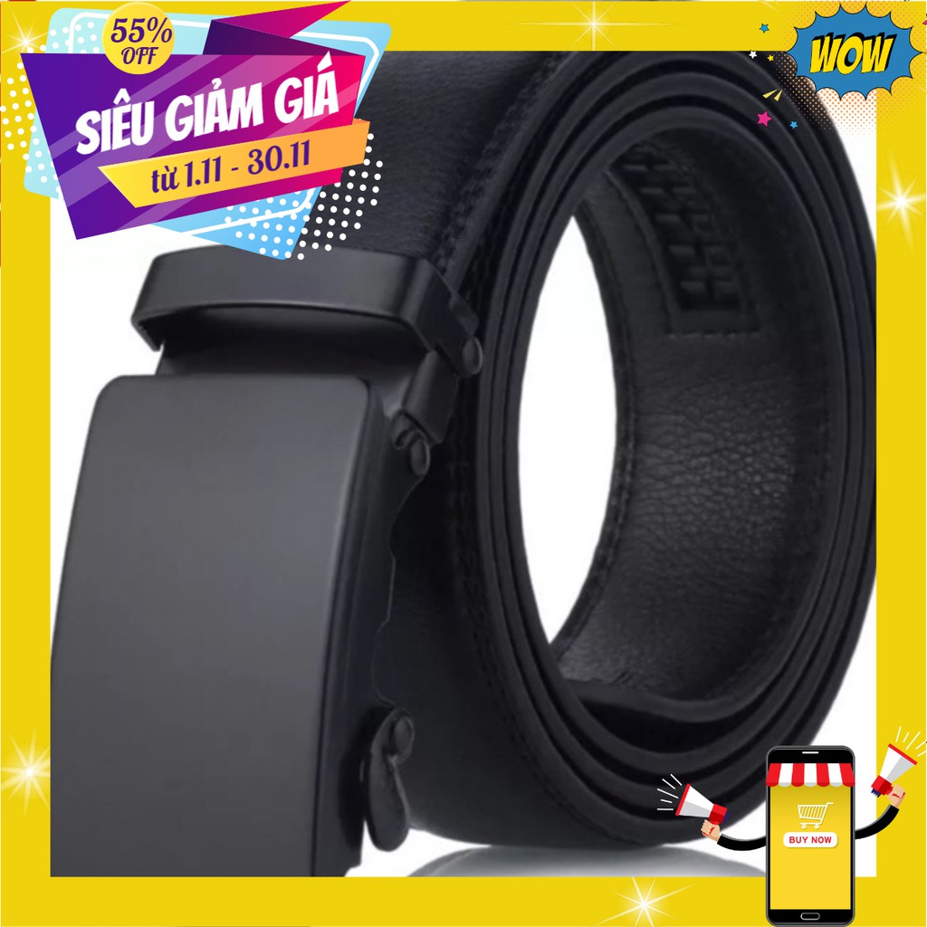 Thắt lưng nam dây lưng khoá cơ ( tặng khẩu trang)