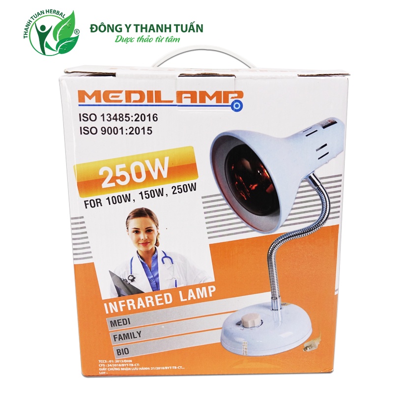 Đèn hồng ngoại TNE MEDILAMP 250W đa năng - Có điều chỉnh nhiệt độ, Bảo hành 3 năm