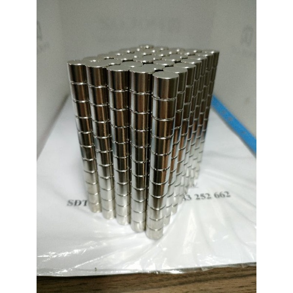 Nam châm viên 8x5mm, nam châm trụ làm túi ví da, dùng trong khu công nghiệp linh kiện