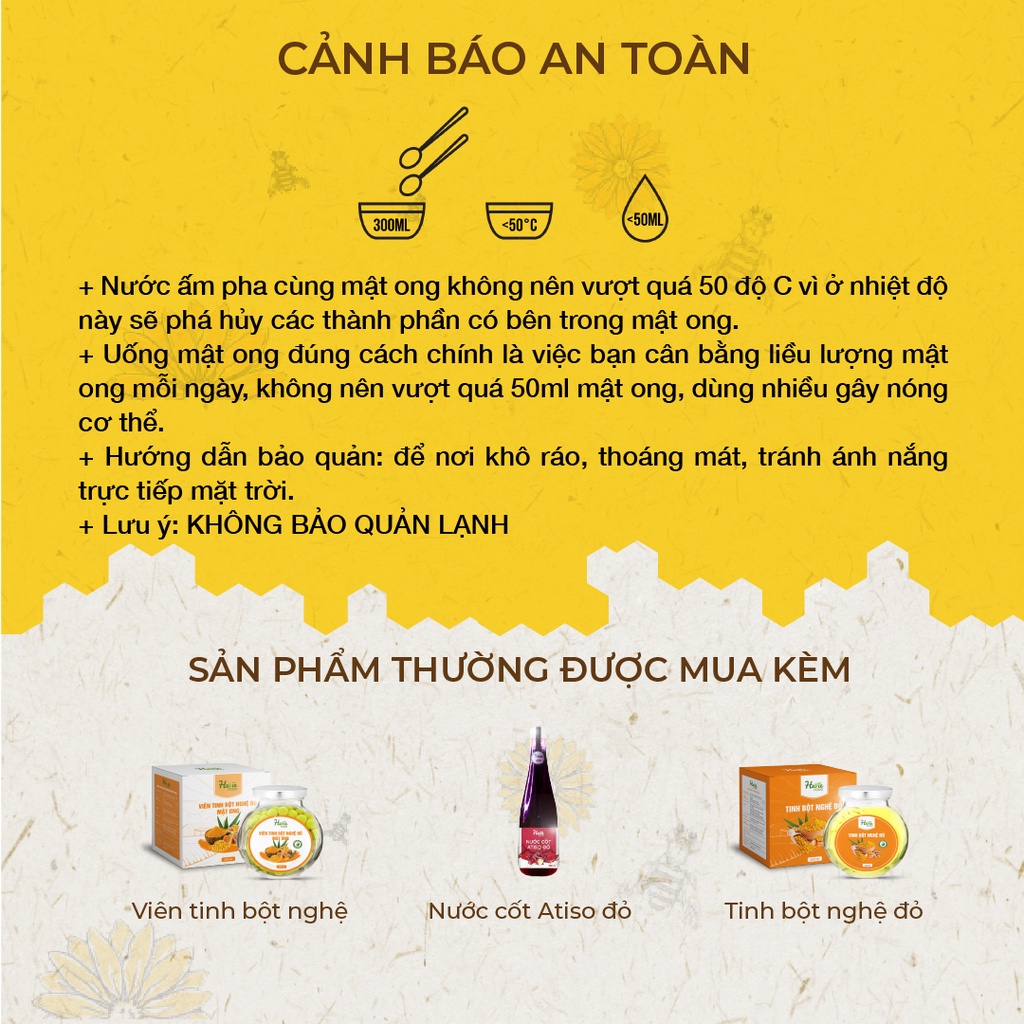 Mật ong chanh nghệ herbalthy dưỡng da đẹp dáng 500Gr HeVieFood