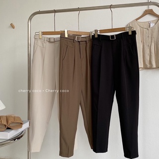 Quần baggy chất trượt không nhăn kèm thắt lưng 62902 CHERRYCOCO
