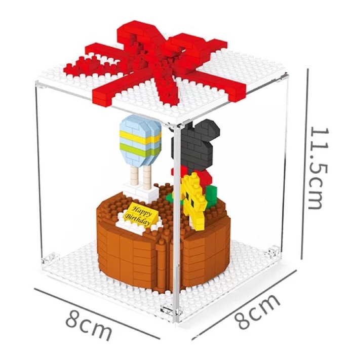 Xếp hình bánh kem sinh nhật  thỏ stella lou vịt donal gấu đồ chơi lắp ráp nanoblocks cho bé trai bé gái