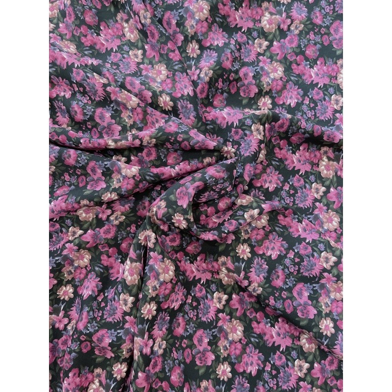 VNU239 - VÁY HOA TÍM HỒNG CỔ VUÔNG | BigBuy360 - bigbuy360.vn