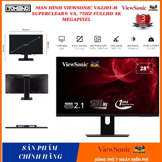 Màn hình máy tính , Tivi Viewsonic VA2201-H , 22 inch , FULLHD 4k Megapixel , 75Hz SuperClear® VA , bảo hành 48 tháng