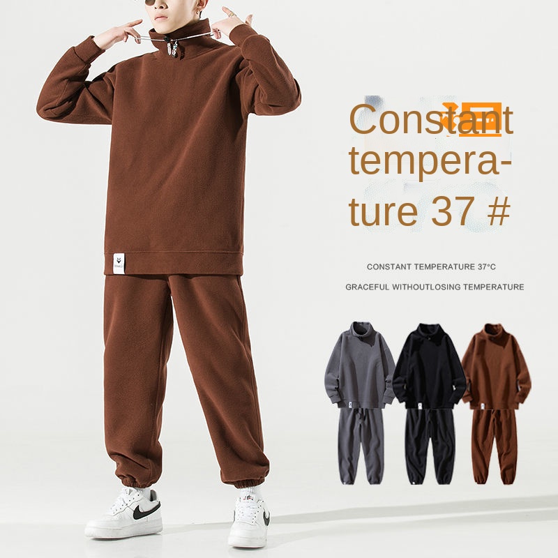Bộ Đồ Thể Thao Lót Nhung Lông Cừu Giữ Ấm Phong Cách Hàn Quốc Mới Cho Nam