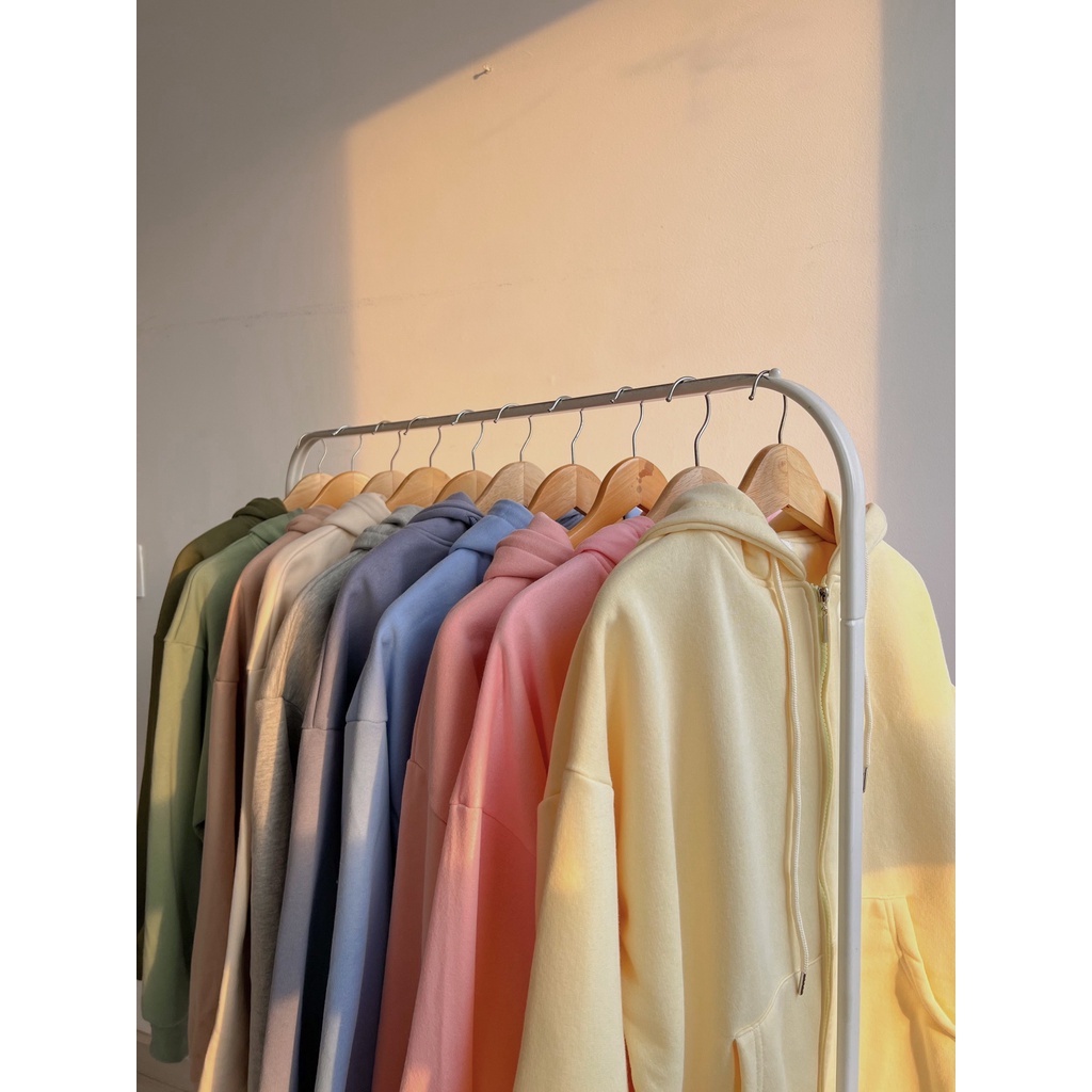 Áo khoác Hoodie Zip trơn nhiều màu Elleni