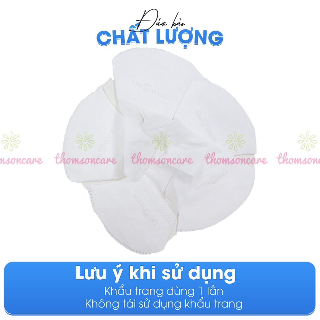 Khẩu Trang 3D Uni mask - Ngăn bụi mịn, vi khuẩn từ công nghệ Nhật Bản form ôm sát mặt dùng được cho cả nam nữ - Hộp 50c