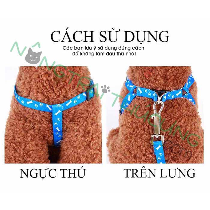 Dây Dắt Chó Mèo  Có Yếm - Nhiều Màu - Nông Trại Thú Cưng