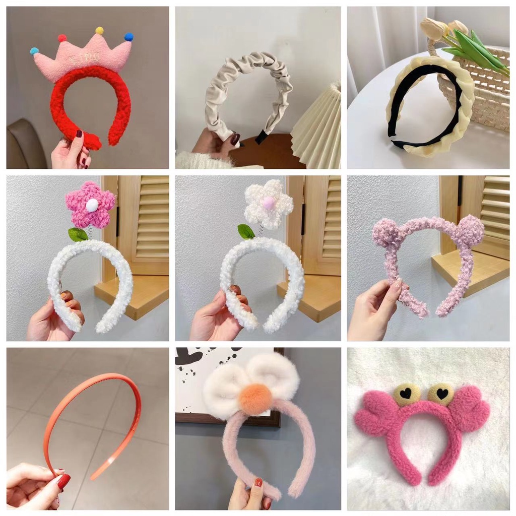 Băng Đô Cài Tóc Phối Lông Phong Cách Hàn Quốc Xinh Xắn Cho Nữ