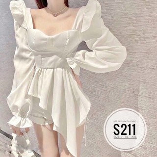 Bigsize Set peplum tà chéo S211