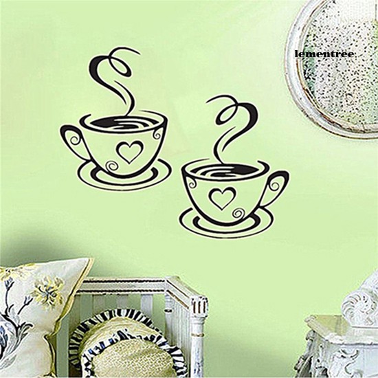 ❀Qt❀Sticker Dán Tường Họa Tiết Hình Tách Cà Phê Dùng Trong Trang Trí Nhà Bếp