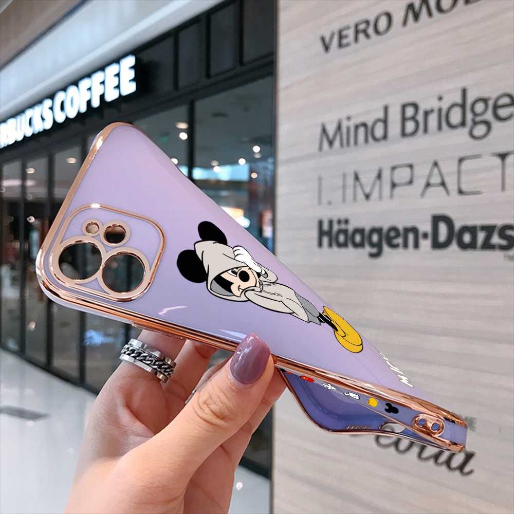 IPhone 13 12 Pro MAX Mini For Phone Case Soft Casing Silicone Cartoon Mouse Electroplating Full Cover Shockproof TPU Cases
